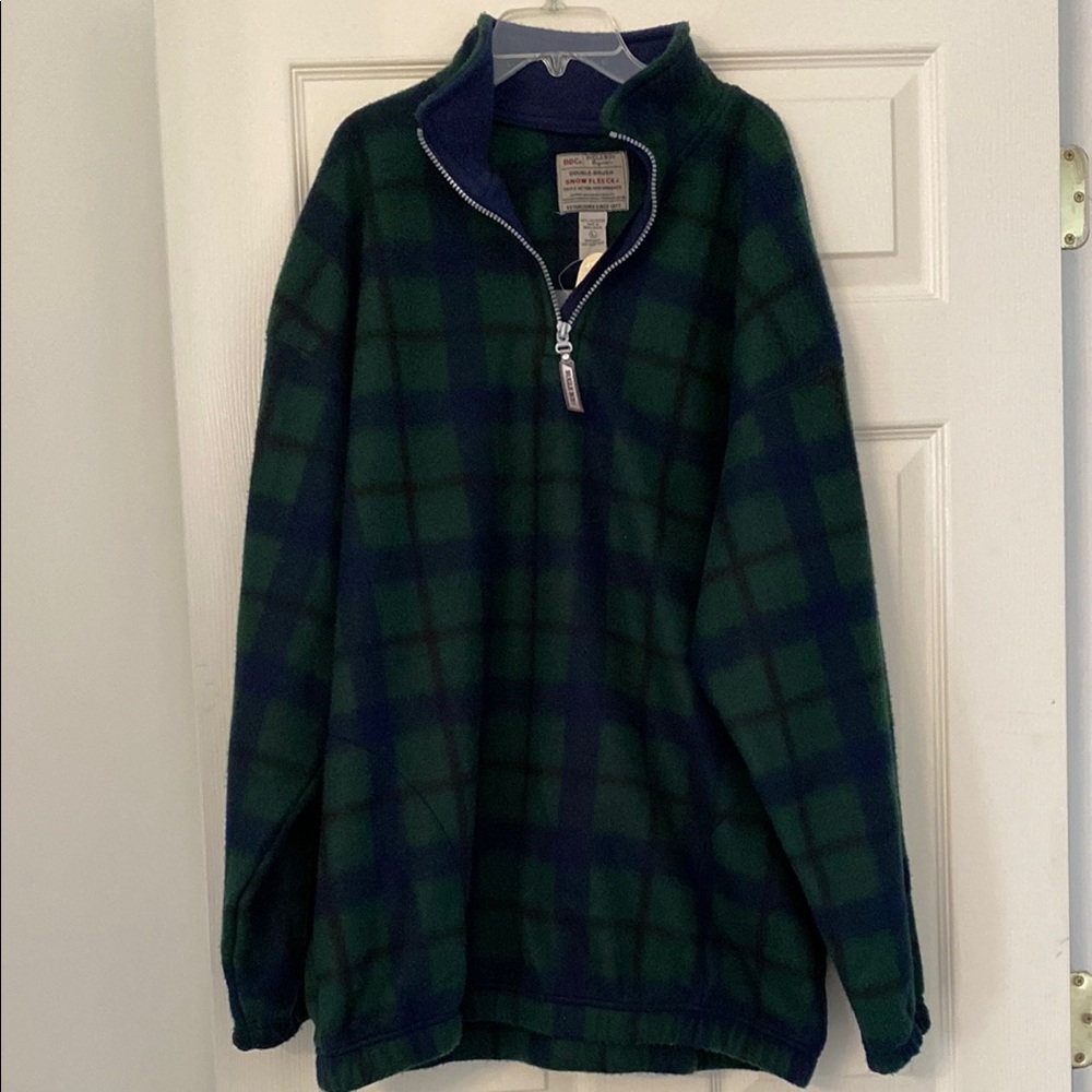 Bugle Boy Green and Blue Zip Up Fleece